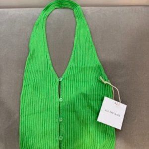 NWT Women's Halter Top Green Size Small ALL THE WAYS